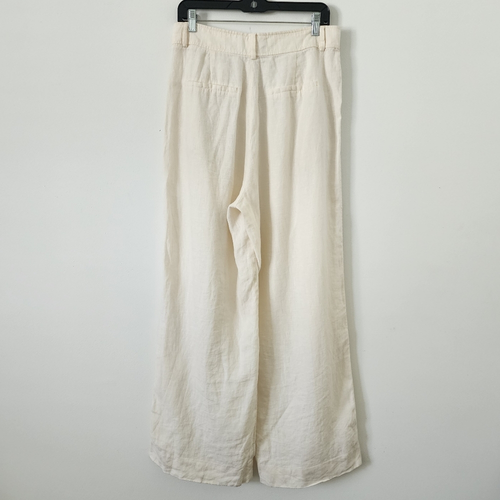 Everlane Linen Way High Wide Leg Pants in cream Size 10 - Picture 11 of 15